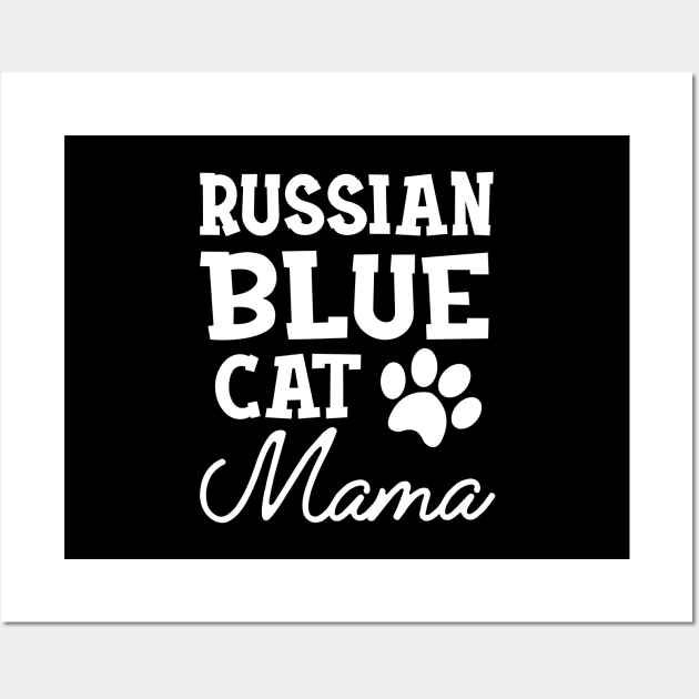 Russian Blue Cat Mama Wall Art by KC Happy Shop